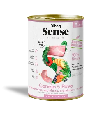 Dibaq Sense Dog GF 380gr - Coelho e Perú